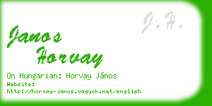 janos horvay business card